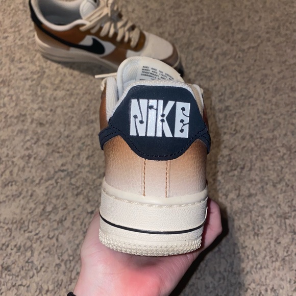 Nike AirForce1, brown ombré mushroom design, like new - Picture 3 of 5